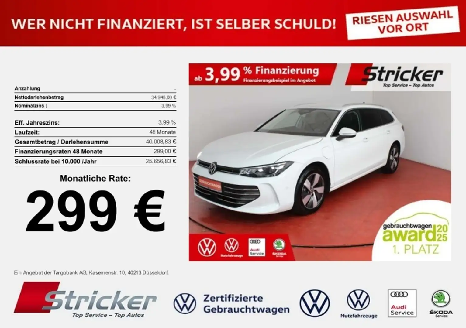 Volkswagen Passat Variant Business 1.5TSI e-Hybrid DSG 299,-ohne Anzahlung Weiß - 1