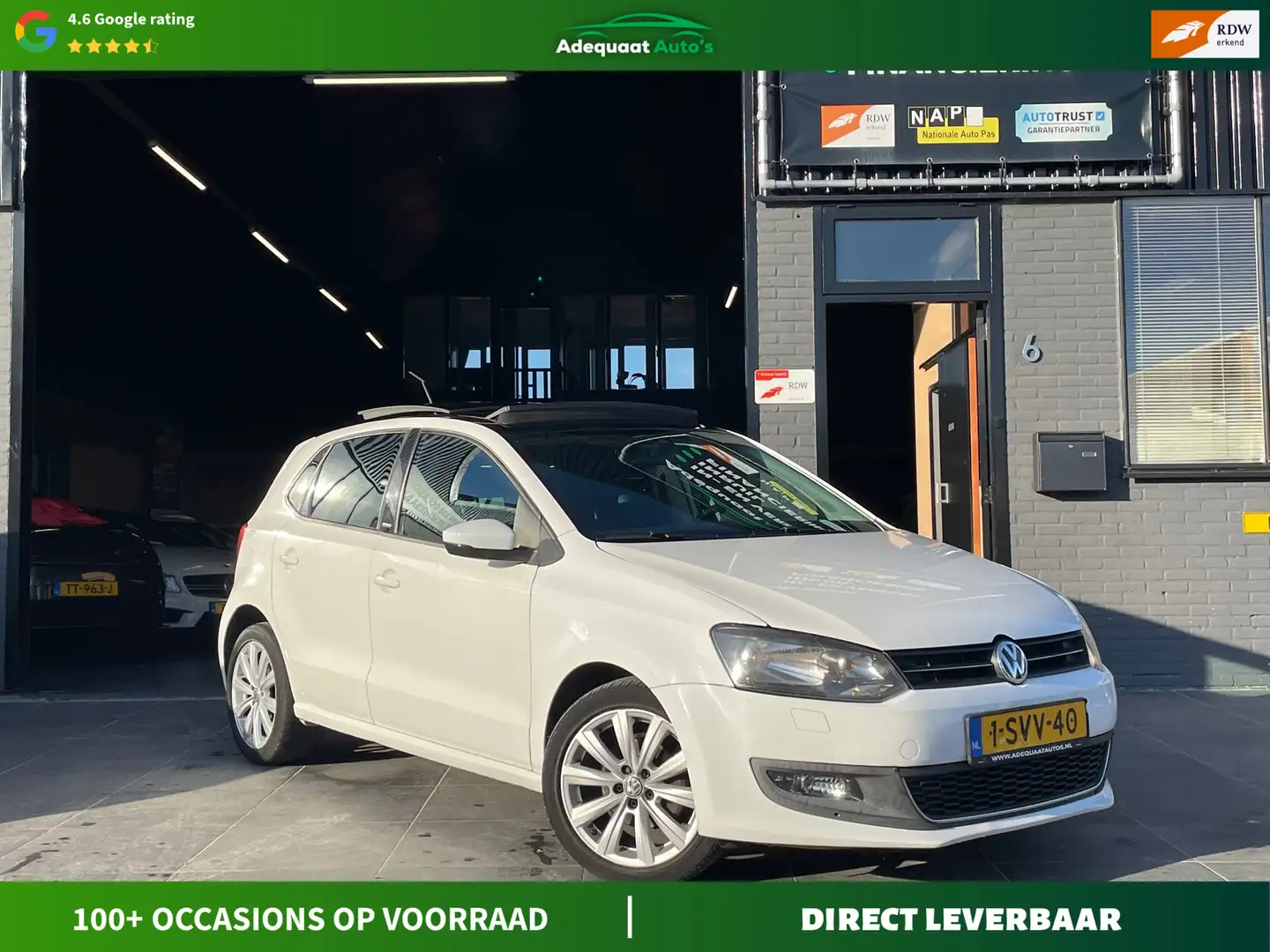 Volkswagen Polo 1.2-12V Stoelverwarm|Pano|Airco|Cruise|PDC Weiß - 1