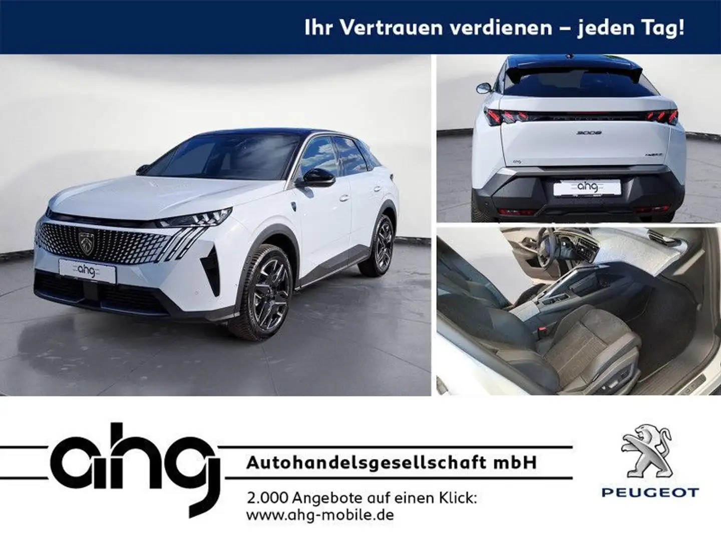Peugeot 3008 GT HYBRID 136 e-DSC6 Sound & Air Paket, Kom Weiß - 1