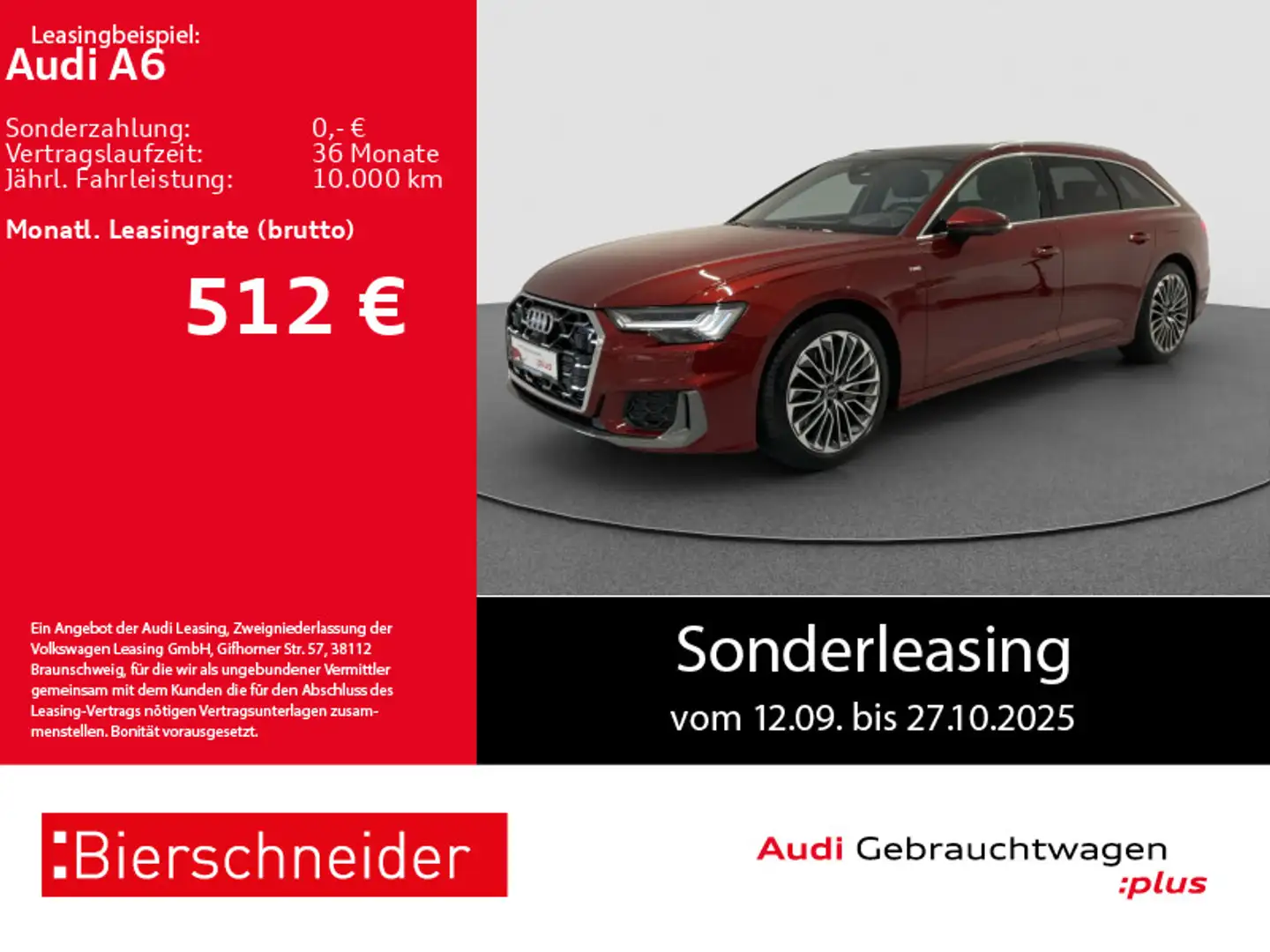 Audi A6 Av 50 TFSI e qu S-Line AHK HD-MATRIX PANO HuD Rot - 1