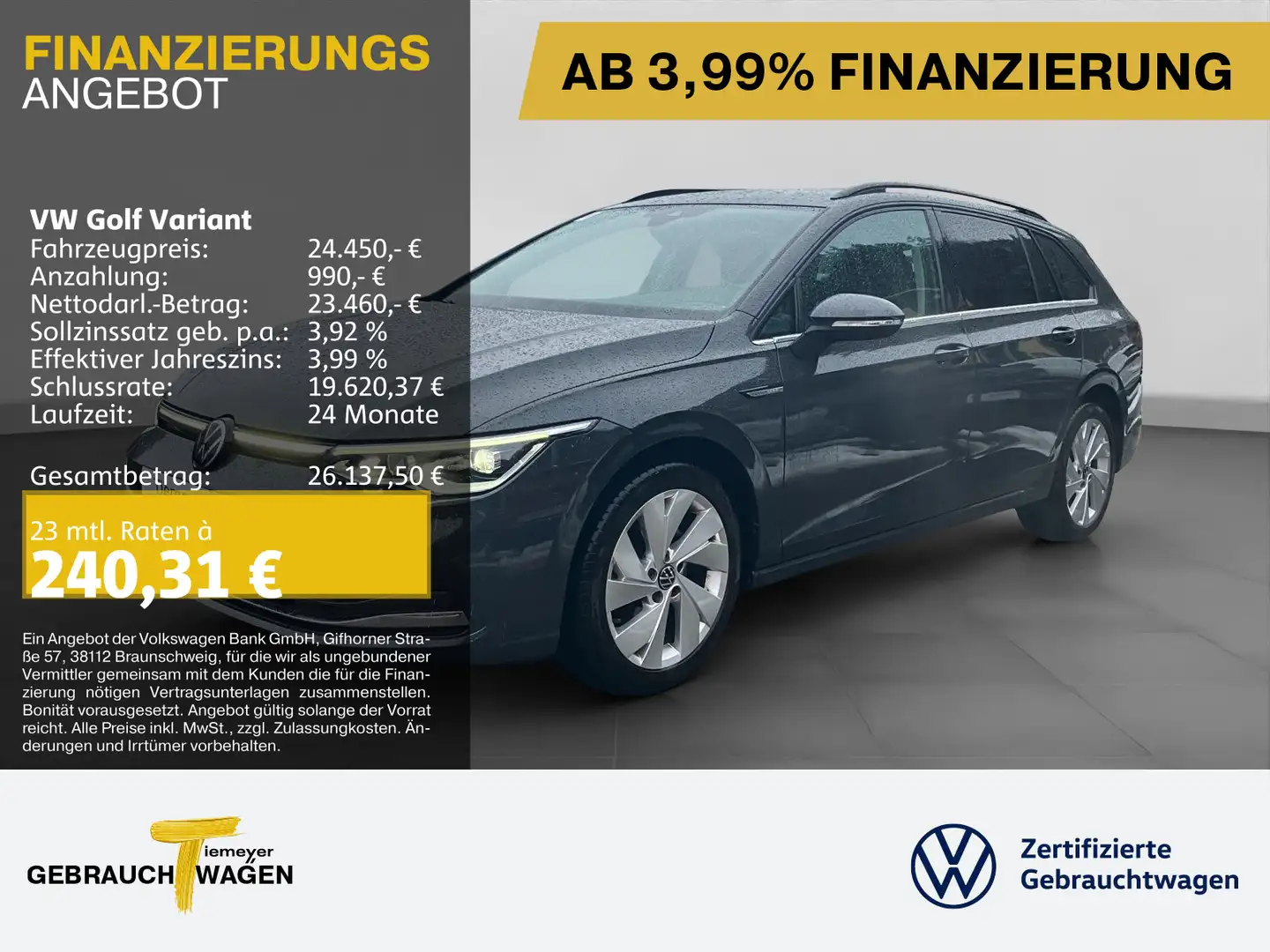 Volkswagen Golf Variant 2.0 TDI DSG STYLE AHK KAMERA NAVI A Grau - 1