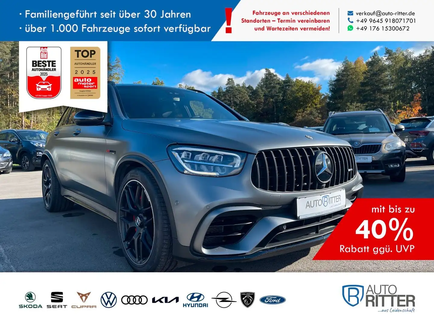 Mercedes-Benz GLC 63 AMG 4Matic PANO+Sportabgas+Night Paket Gris - 1