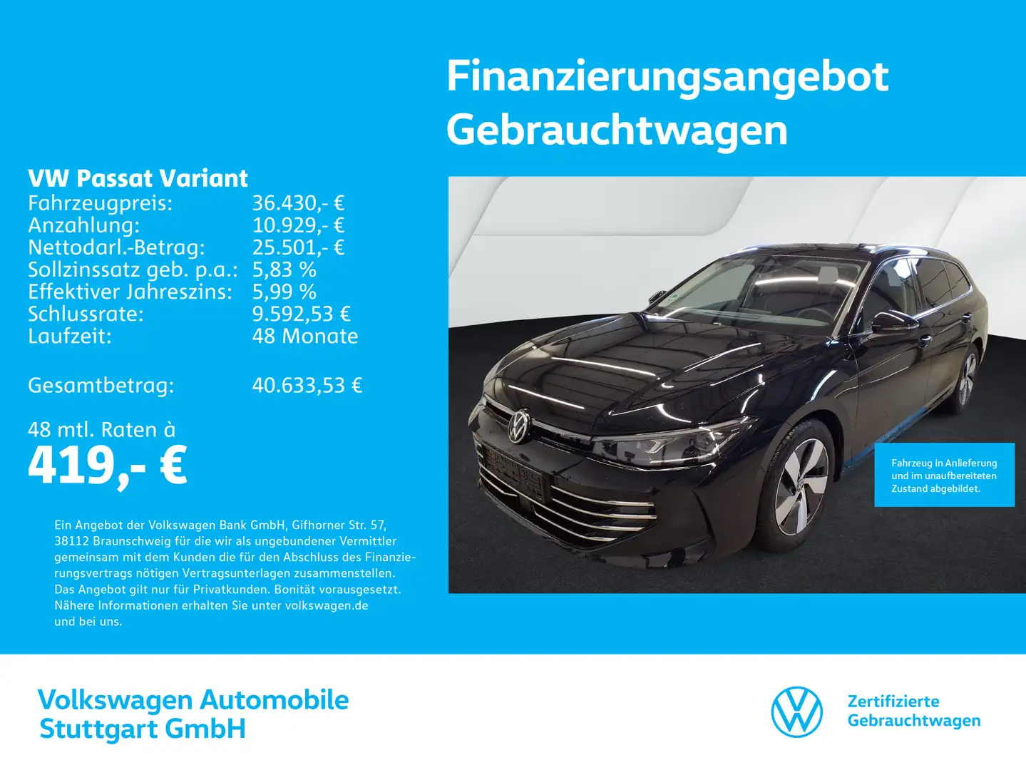 Volkswagen Passat Variant Elegance 2.0 TDI DSG Navi AHK Schwarz - 1