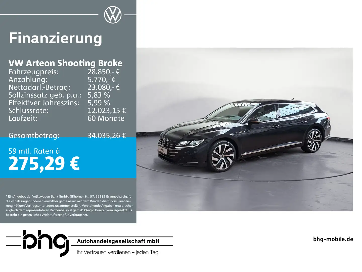 Volkswagen Arteon R-Line 1.4 eHybrid DSG *PA Schwarz - 1