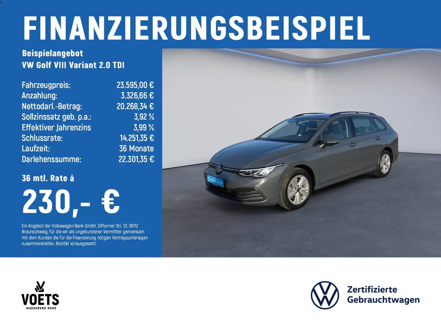 Volkswagen Golf VIII Variant 2.0 TDI Life NAVI+LED Grau - 2