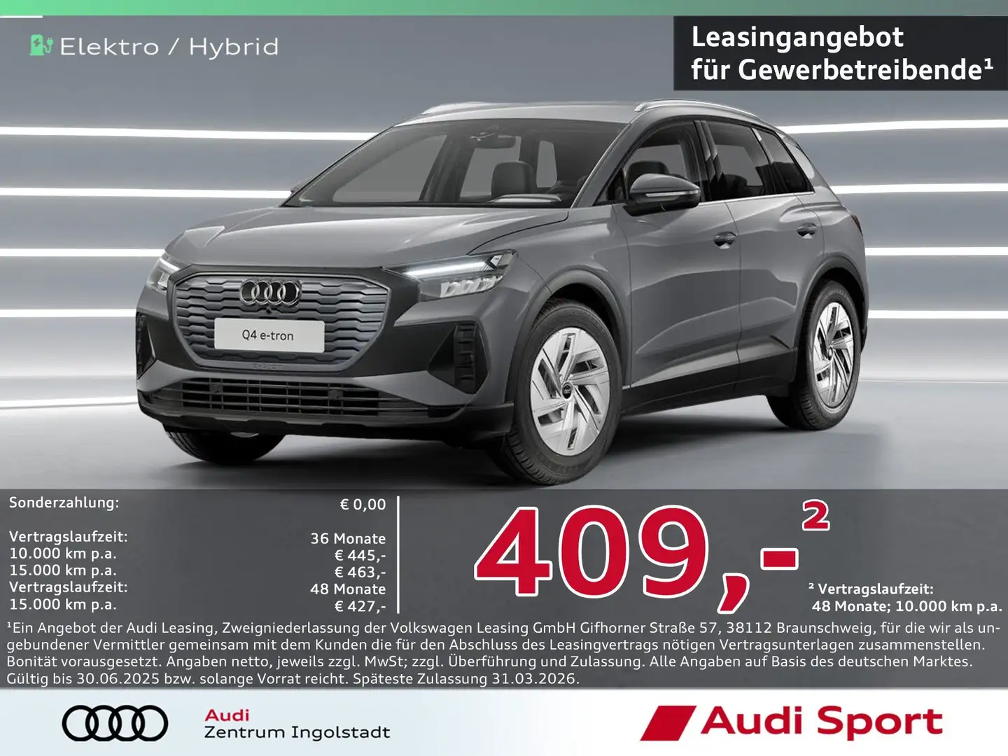 Audi Q4 e-tron 40 LED,AHK UPE 46.150,- Šedá - 1
