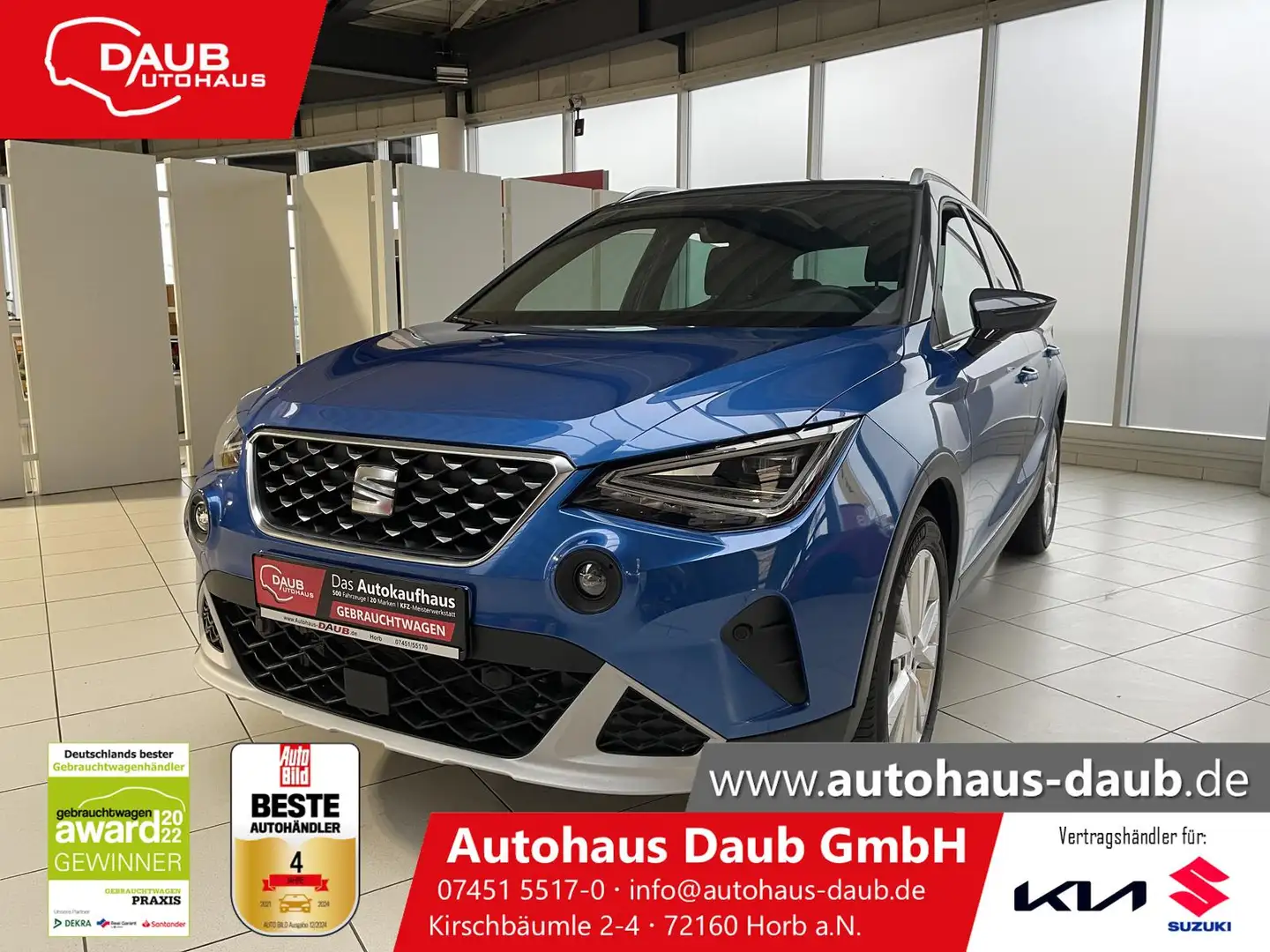 SEAT Arona 1.5 TSI Xperience+Automatik+Navi+Alu+LED++ Blauw - 1