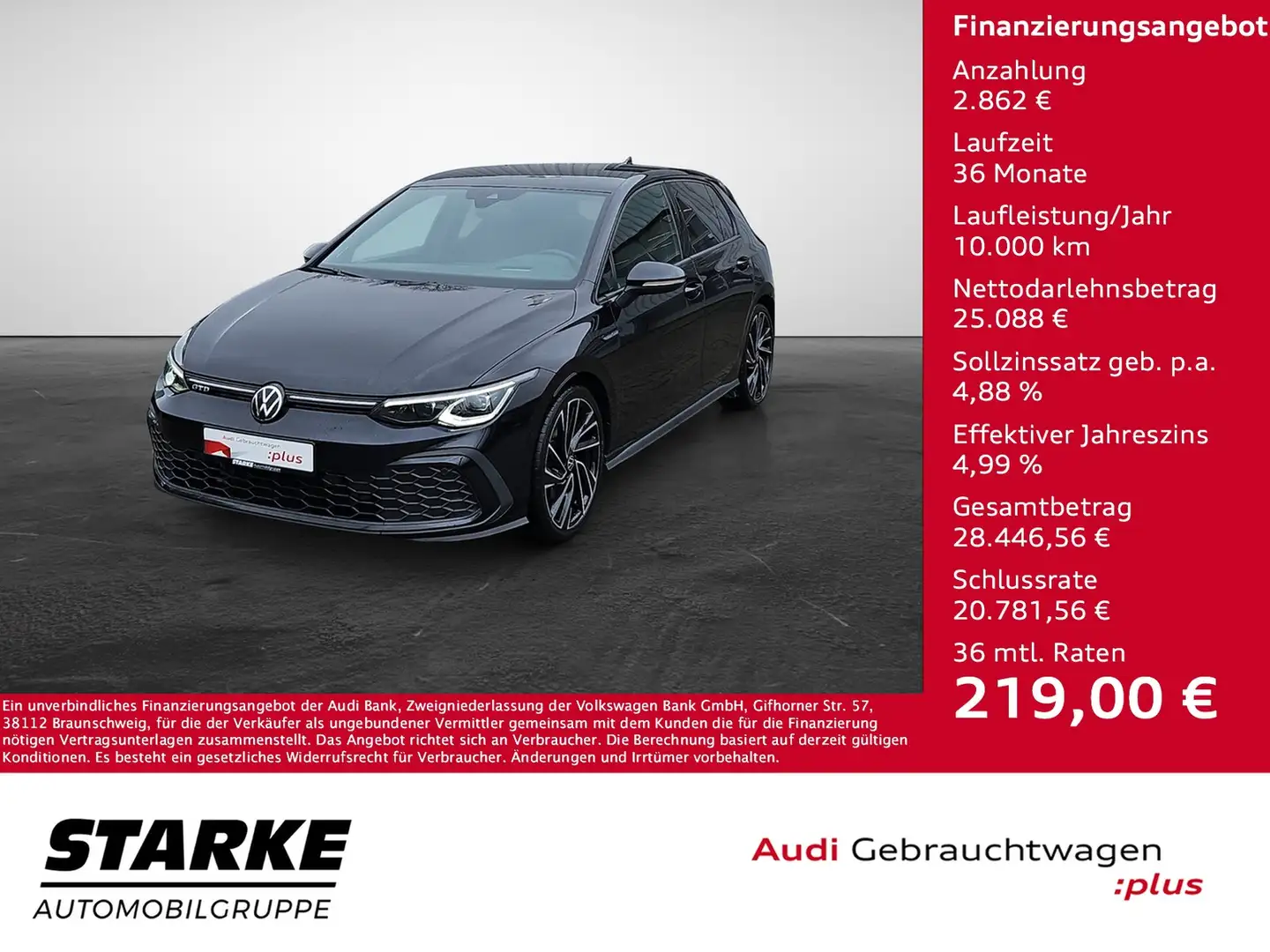 Volkswagen Golf GTD 2.0 TSI DSG Navi Matrix HeadUp DCC 19-Zoll Rear... Negro - 1