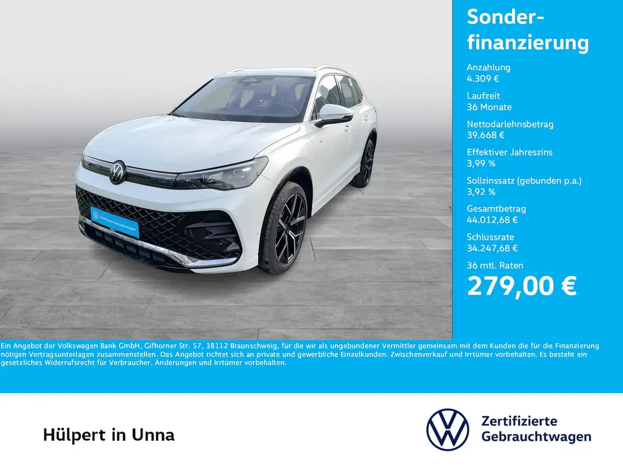 Volkswagen Tiguan 2.0 R-LINE 4X4 AHK CAM ACC LM20