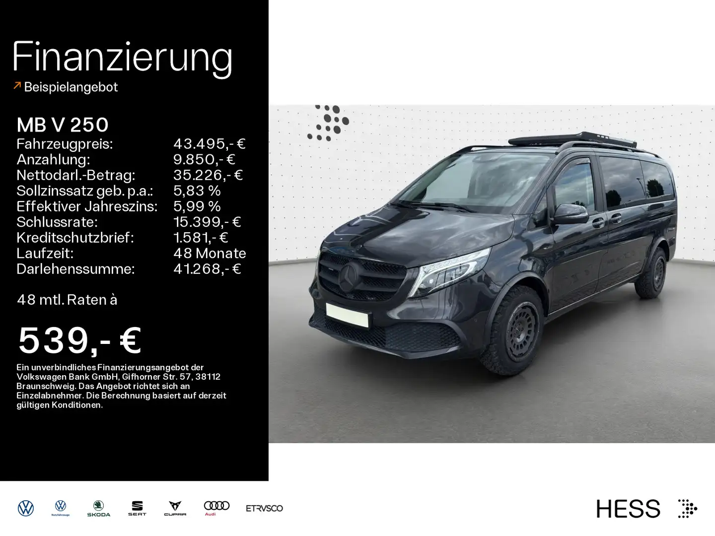 Mercedes-Benz V 250 Benz Edition lang*Kamera*PDC*LED*AHK*NAVI Grijs - 1