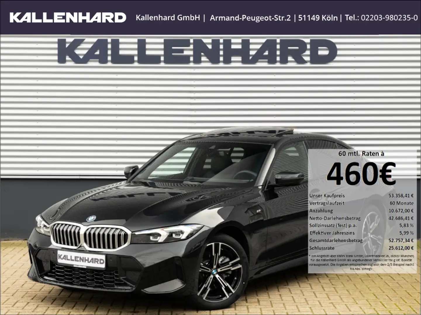 BMW 330 e M Sport M Sport AHK-HIFI-GLASDACH-AMBIE Schwarz - 1