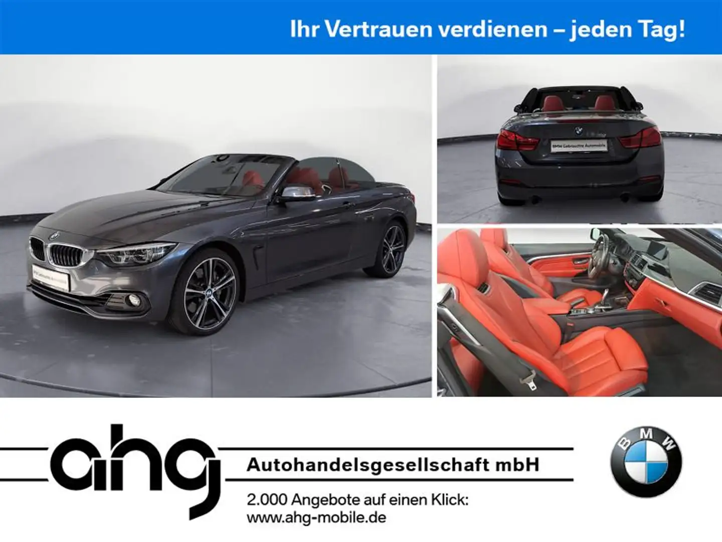 BMW 440 i xDrive Cabrio Sport Line Innovationsp. Aut. Grau - 1