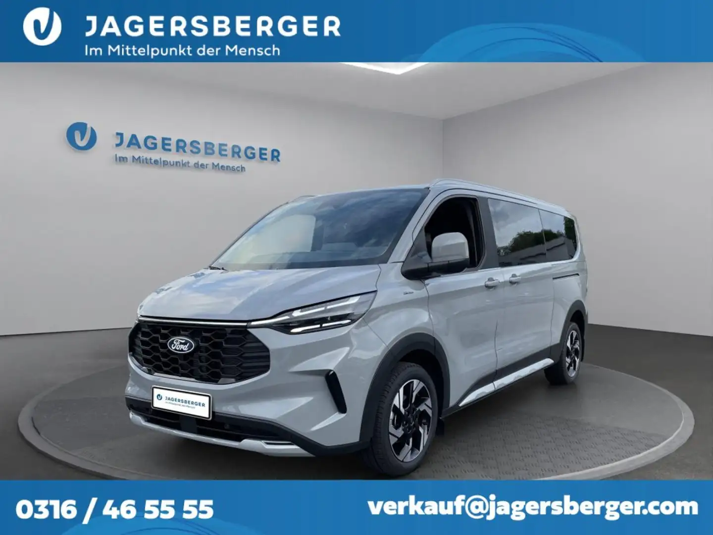 Ford Tourneo Custom Bus 2,0 EcoBlue 320 L2H1 FWD Active Grau - 1