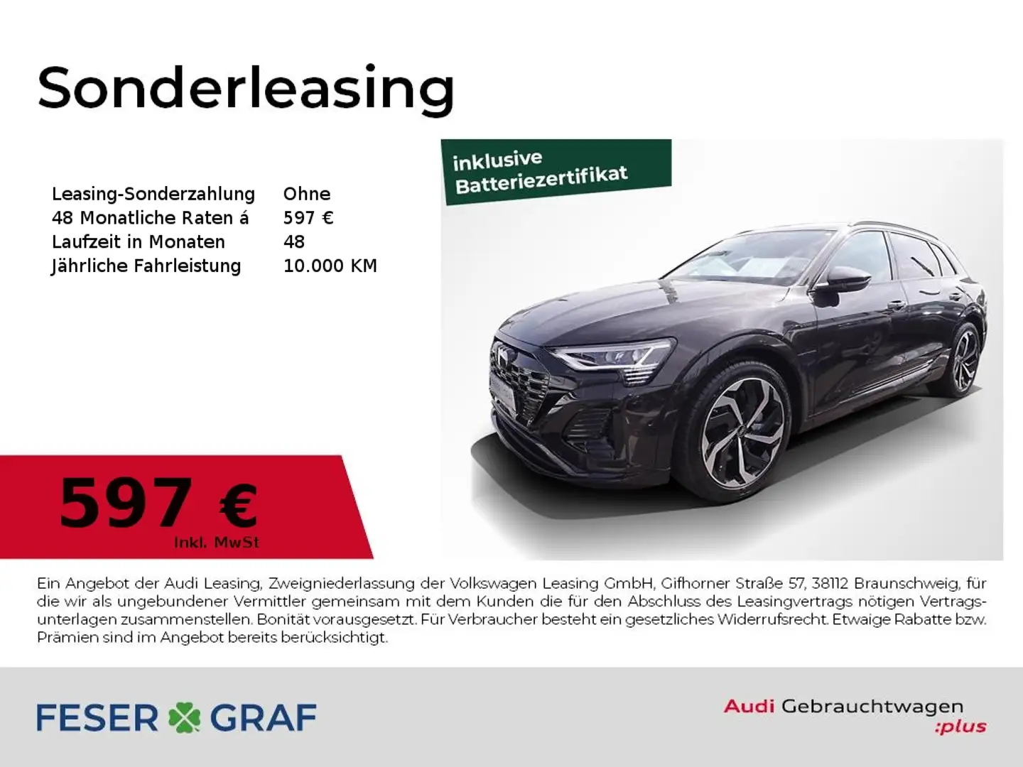 Audi Q8 e-tron 55 qu. S line Ext. AHK HuD Matrix Brun - 1