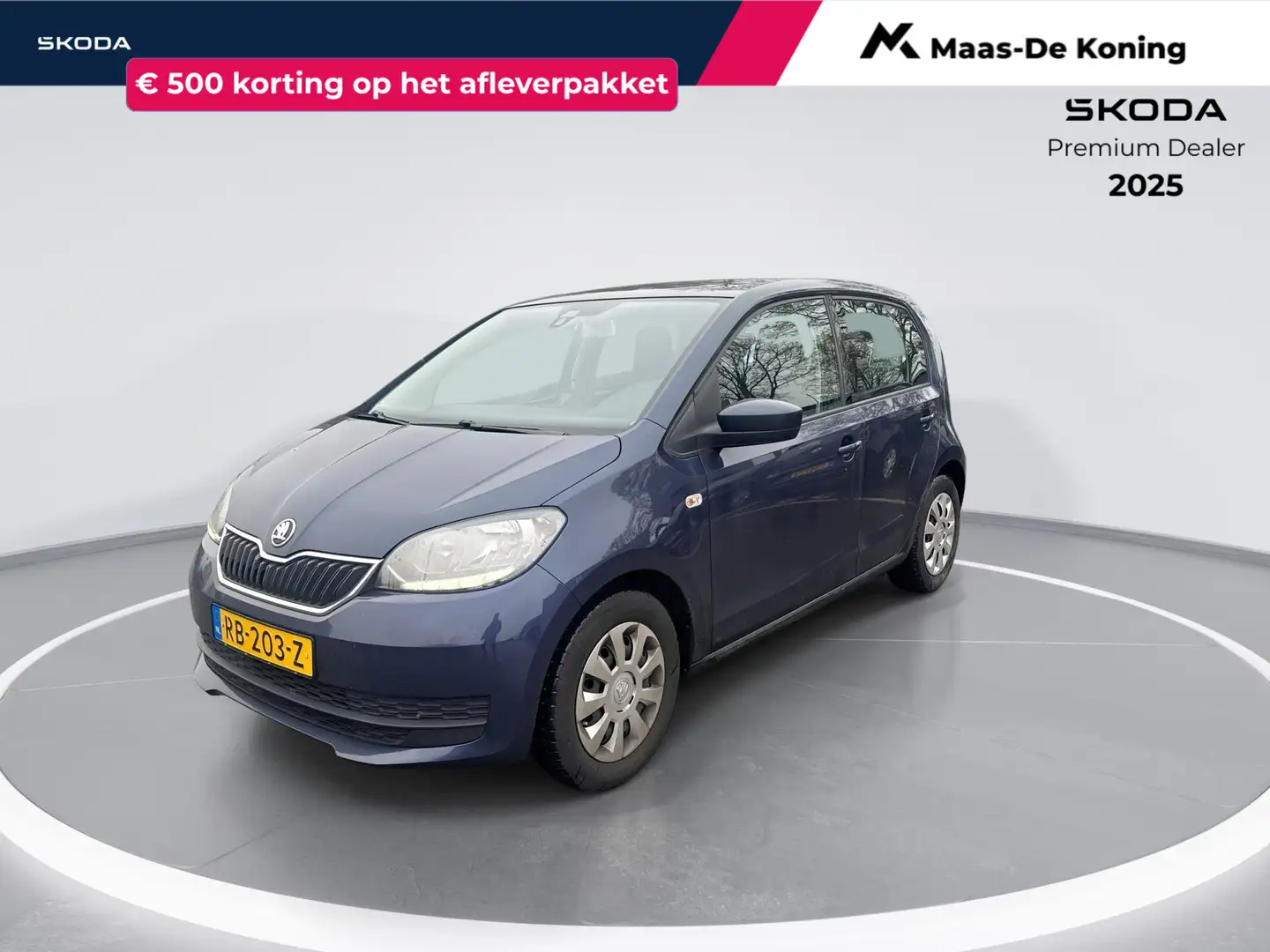 Skoda Citigo 1.0 Greentech 60pk Ambition · Airco · Radio · Blue Bleu - 1