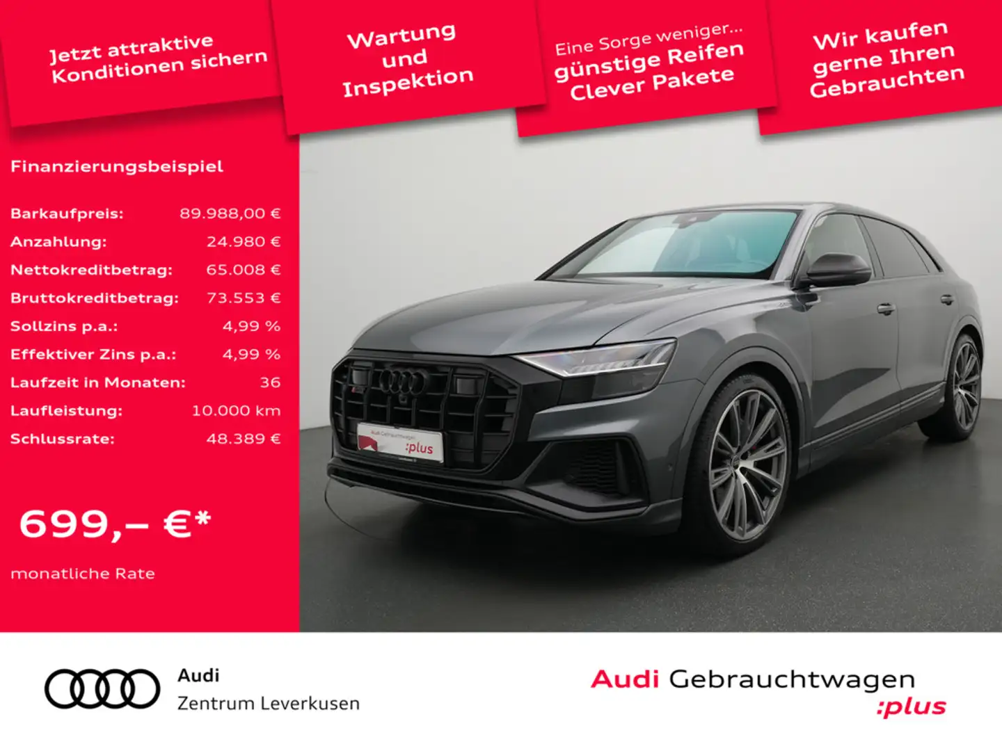 Audi SQ8 STANDHZ LUFT CARBON RAUTE MATRIX NACHTSIC Gris - 1