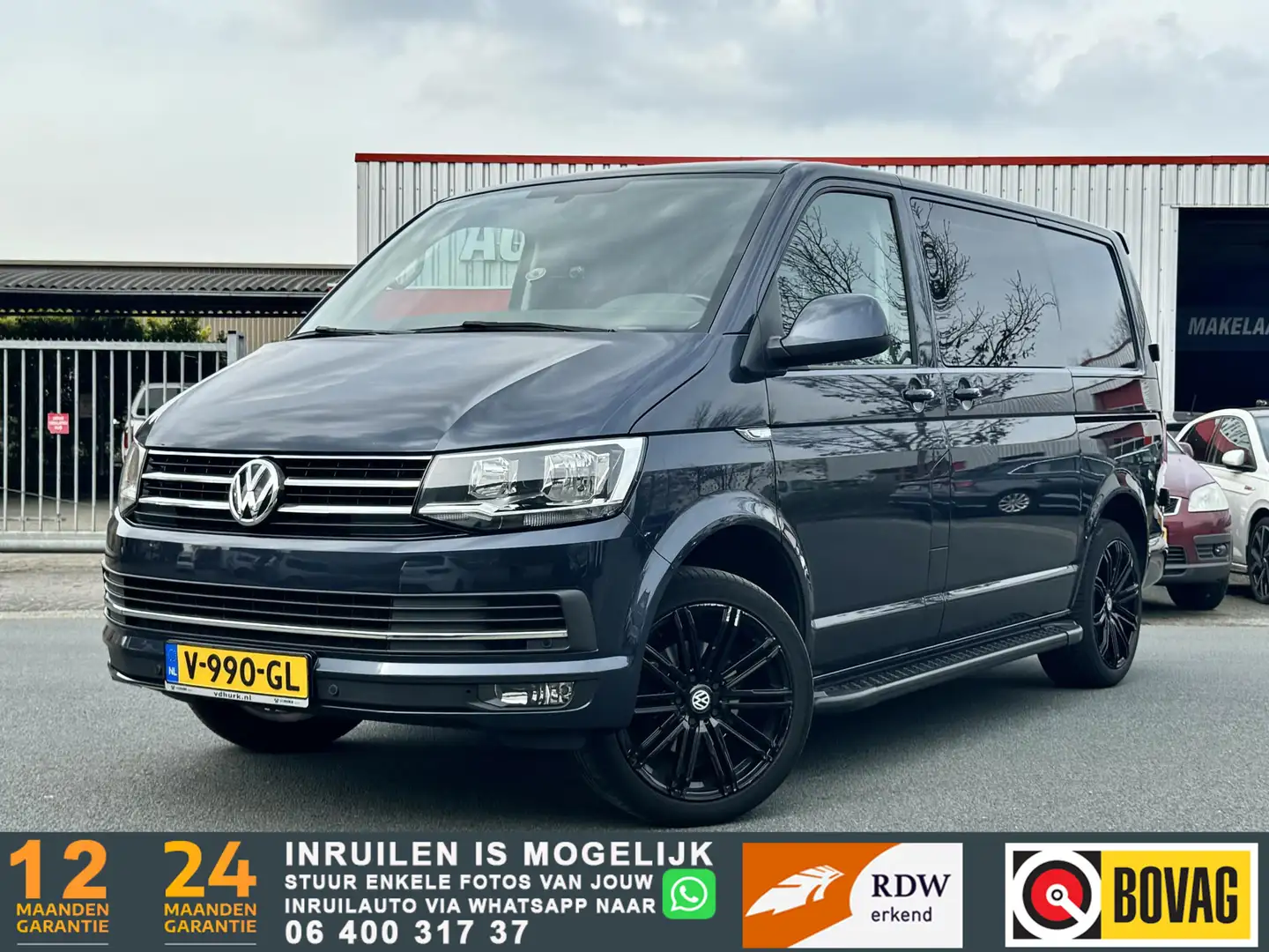 Volkswagen T6 Transporter 2.0 TDI L1H2 Highline LUCHTVERING 2 SCHUIFDEUREN Blauw - 1