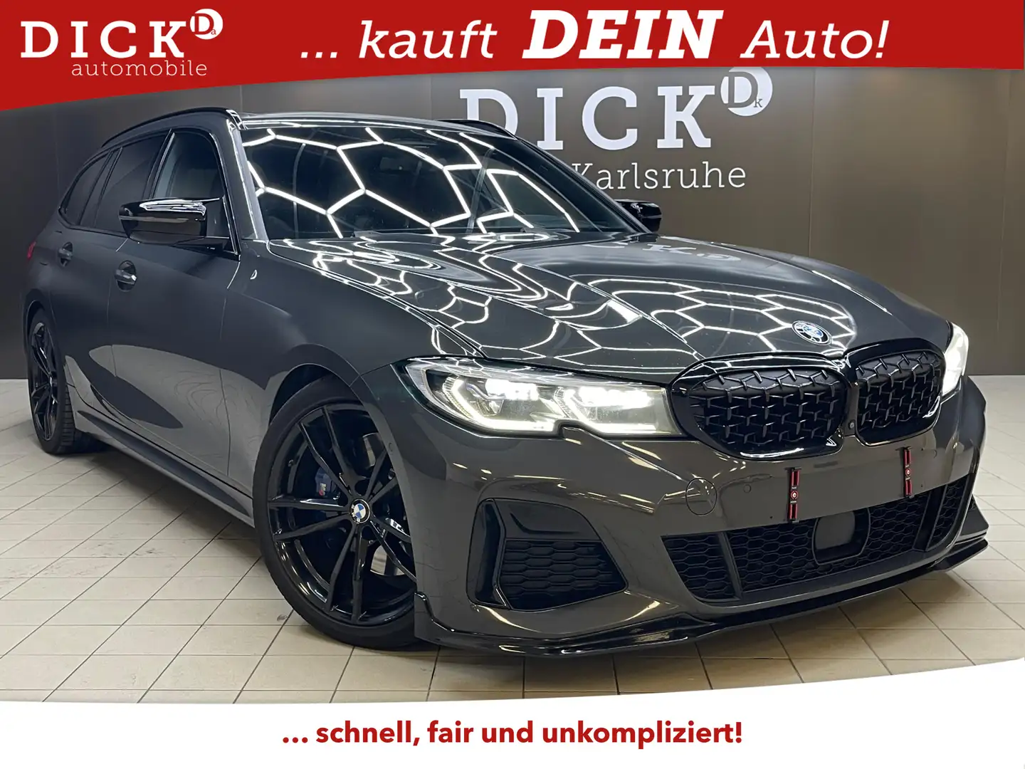 BMW 340 xDr LASER+LEDER+PANO+HEAD+PROF+360+ACC+AHK Gris - 1