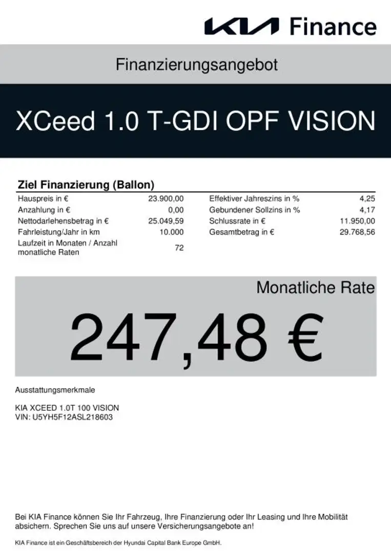 Kia XCeed 1.0 T-GDI VISION UVP 31.009 EUR Blau - 2