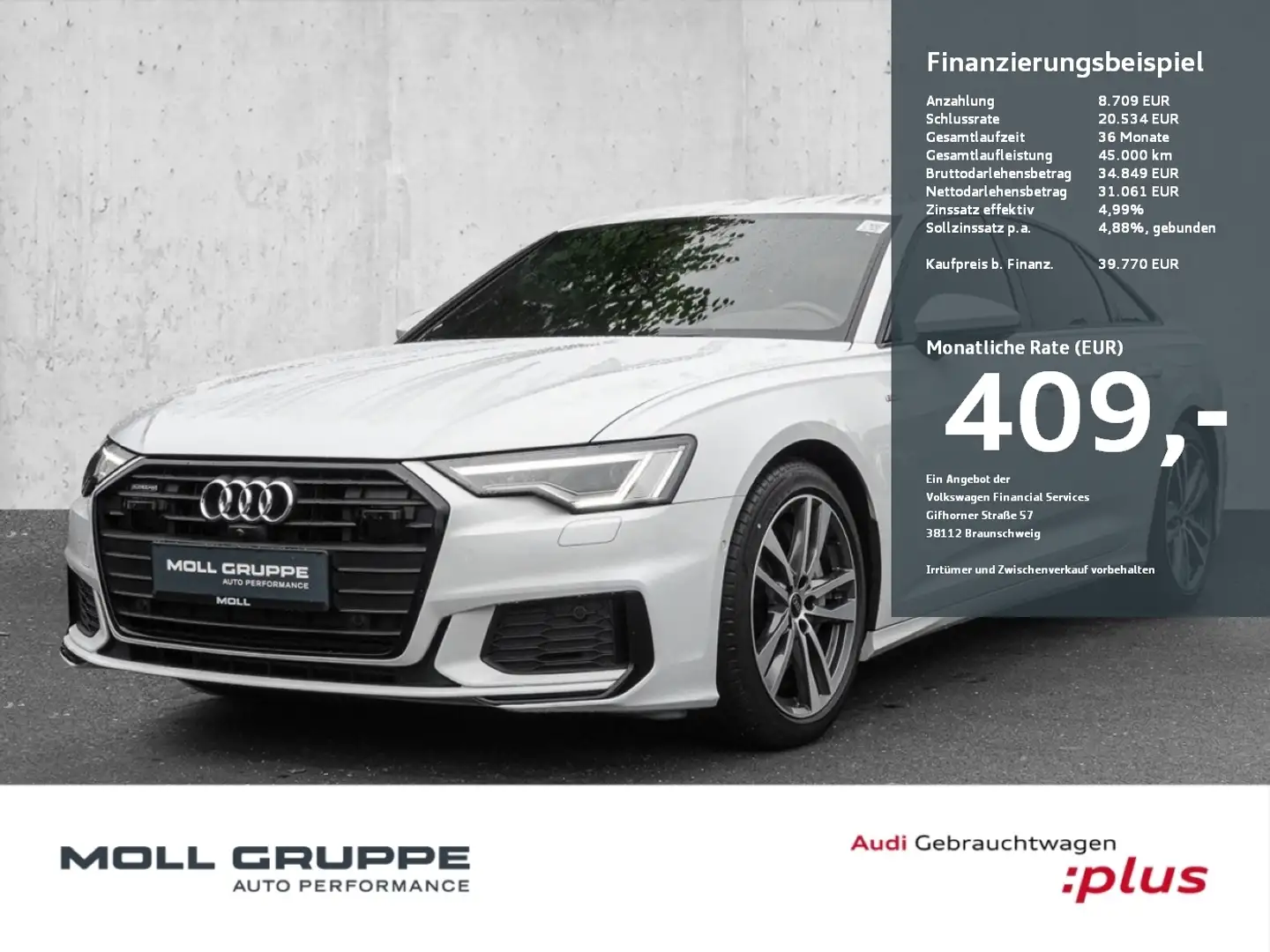 Audi A6 Limousine 50 TFSI e quattro 220(299)  S tronic Hea Weiß - 1