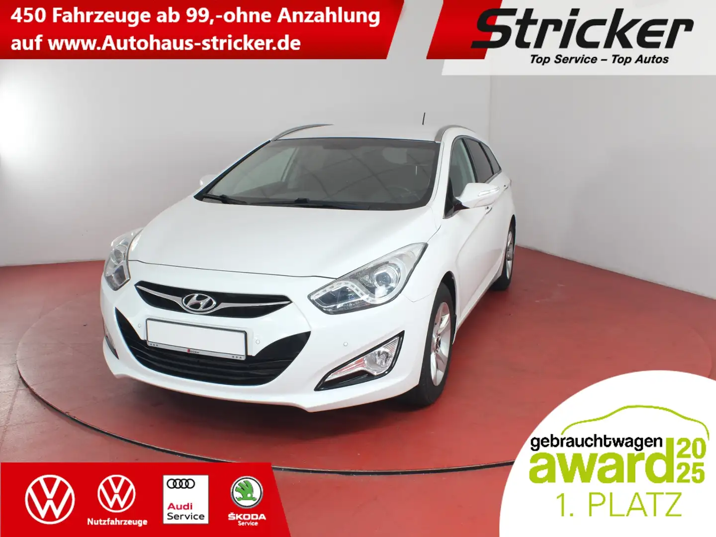 Hyundai i40 Style 2.0 TÜV bis 05/27 Sitzheizung Tempomat Weiß - 1