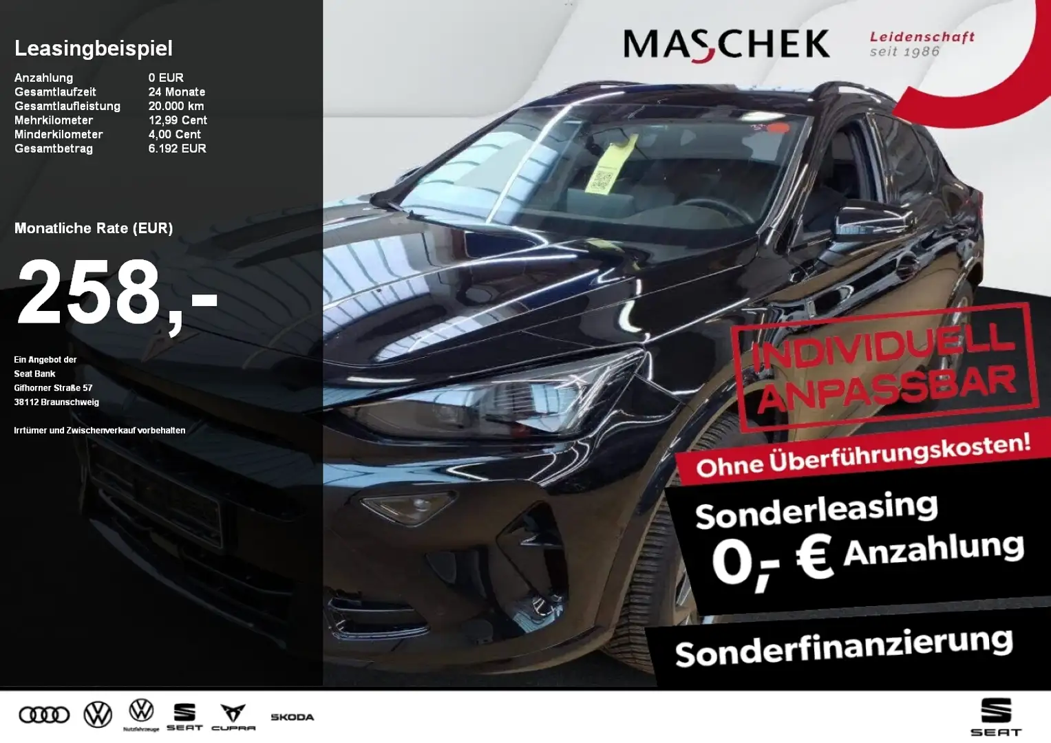 CUPRA Formentor 1.5 eTSI DSG Navi Rear View Lenkh Sitzh Lane Assis Schwarz - 1