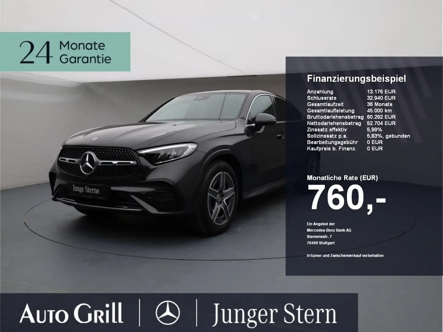 Mercedes-Benz GLC 300 4M Coupé AMG Pano AHK Distronic o Demand Grau - 1
