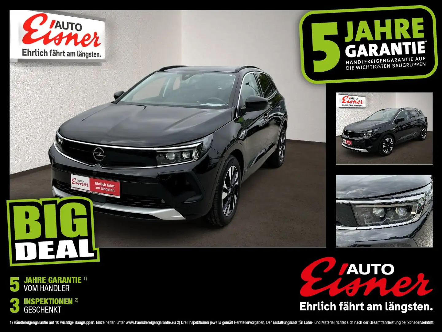 Opel Grandland X 1.2 Turbo Ultimate 2xKlima 360 LED Schwarz - 1