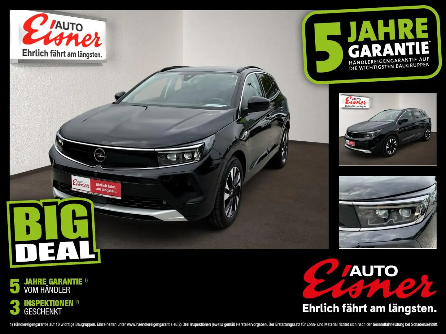 Opel Grandland X 1.2 Turbo Ultimate 2xKlima 360 LED Schwarz - 1