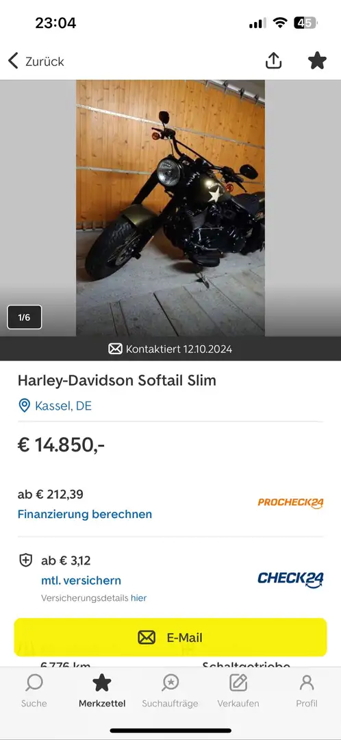 Harley-Davidson Softail Slim Betrug Vorsicht! Softail Slim S Zöld - 1