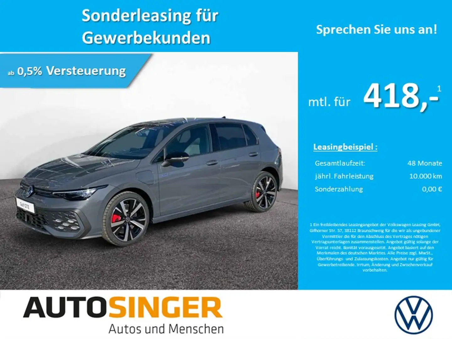 Volkswagen Golf GTE AHK*PANO*NAV*H-UP*360*DCC Сірий - 2