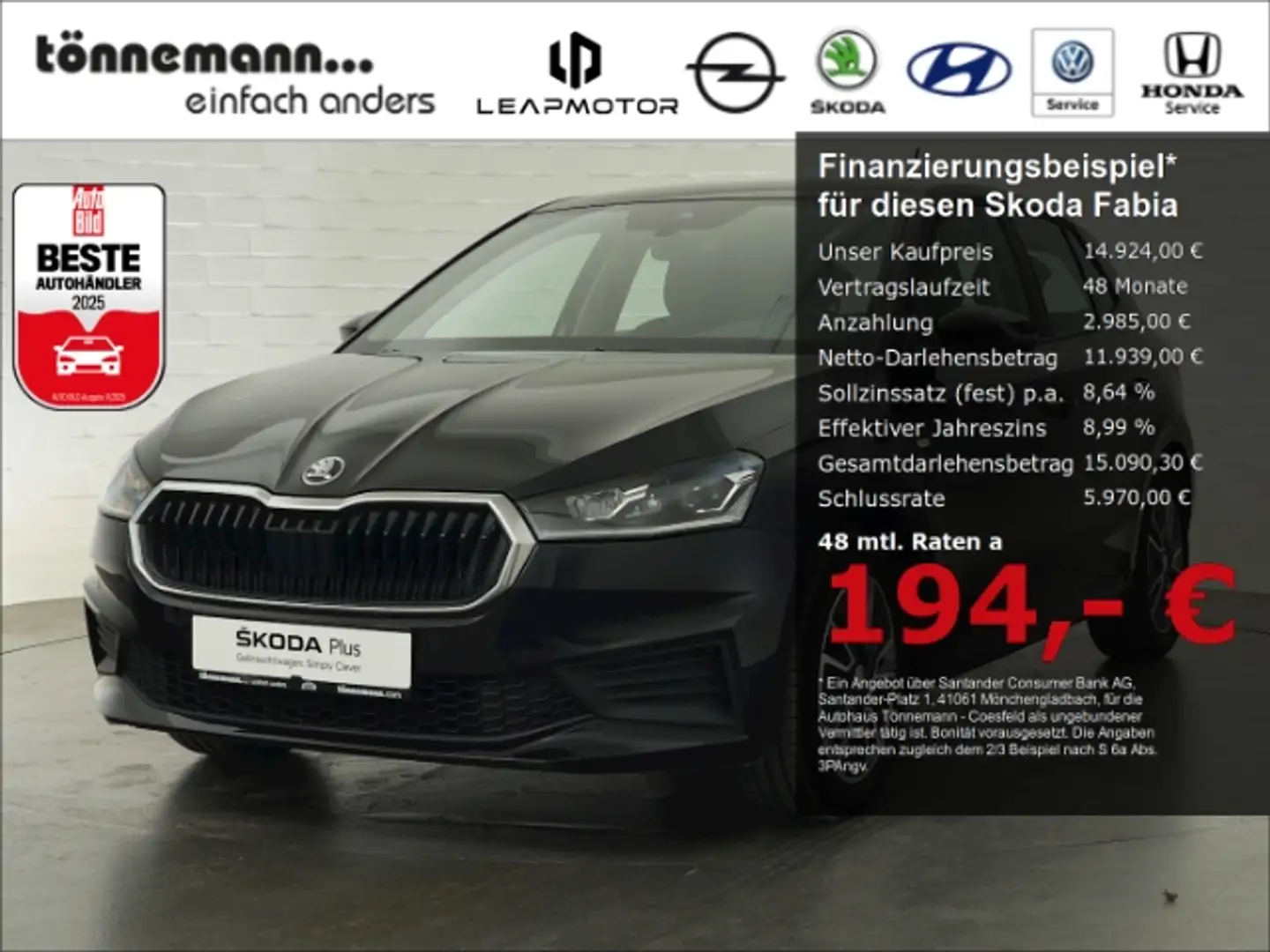 Skoda Fabia TOUR TSI+LED+RÜCKFAHRKAMERA+SITZHEIZUNG+FRONTKAMER Schwarz - 1