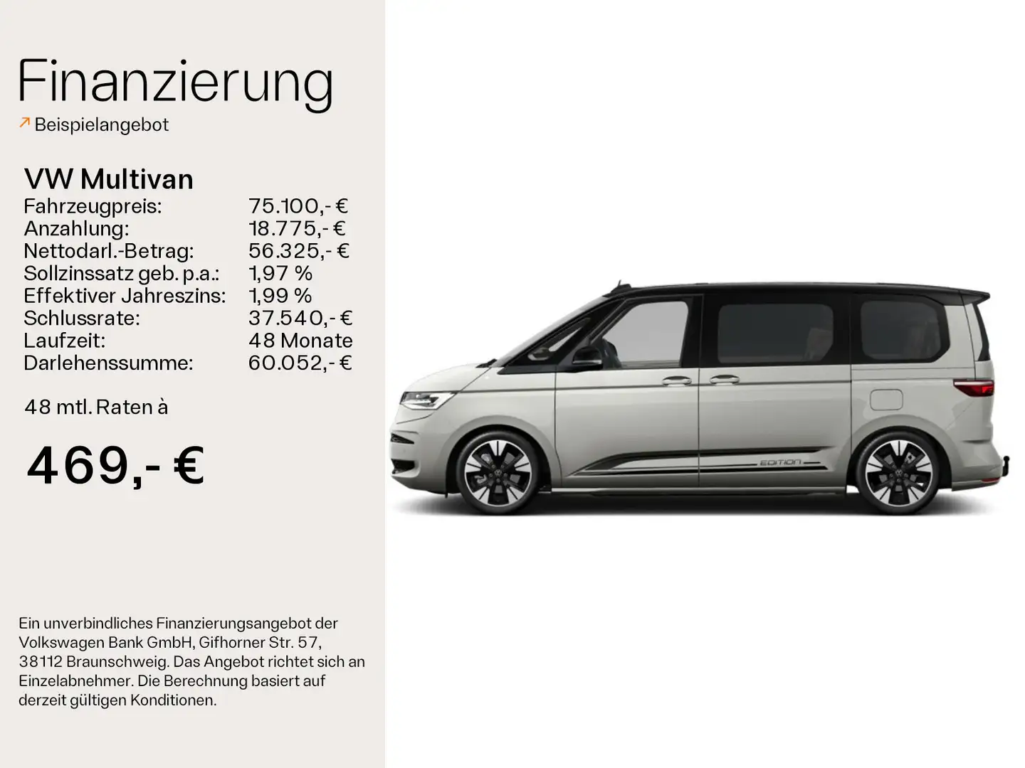 Volkswagen T7 Multivan T7 Multivan Edition TDI DSG *ACC*AGR*DCC*NAV*H&K Weiß - 2