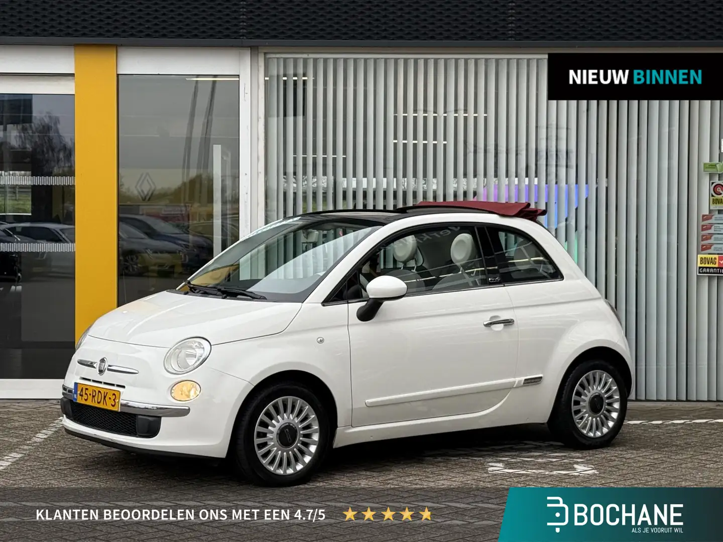 Fiat 500C 1.2 Lounge | NAP | Airco | Parkeersensoren | Licht Wit - 1