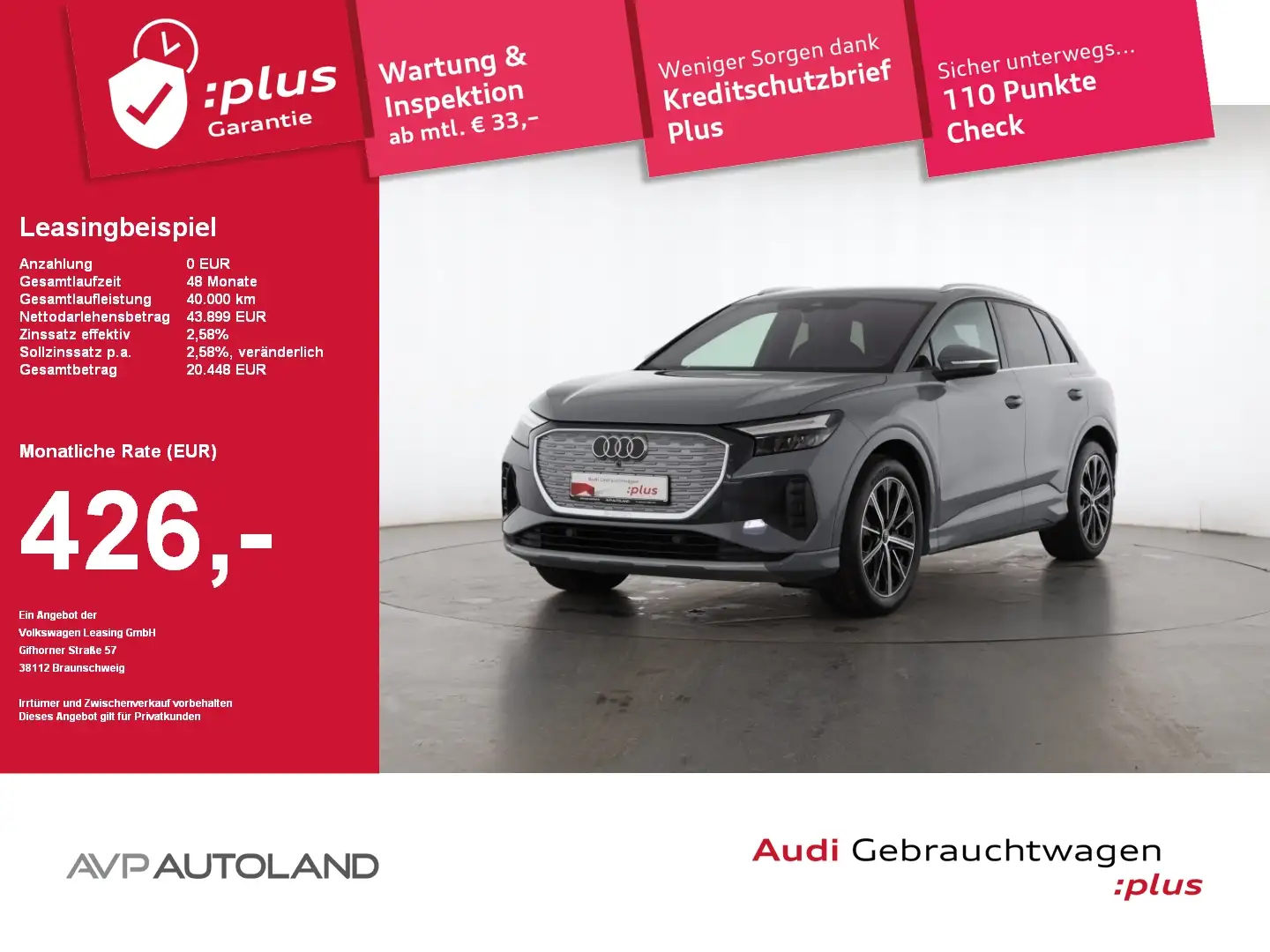 Audi Q4 e-tron Q4 45 e-tron S line | MMI NAVI PLUS | AHK | Gris - 1