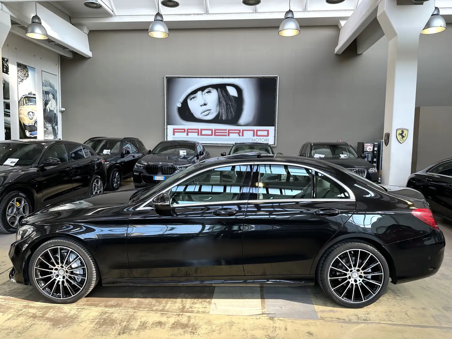 Mercedes-Benz C 250 d 4Matic Premium AMG auto-19"-Tetto-Unico Propriet Nero - 2