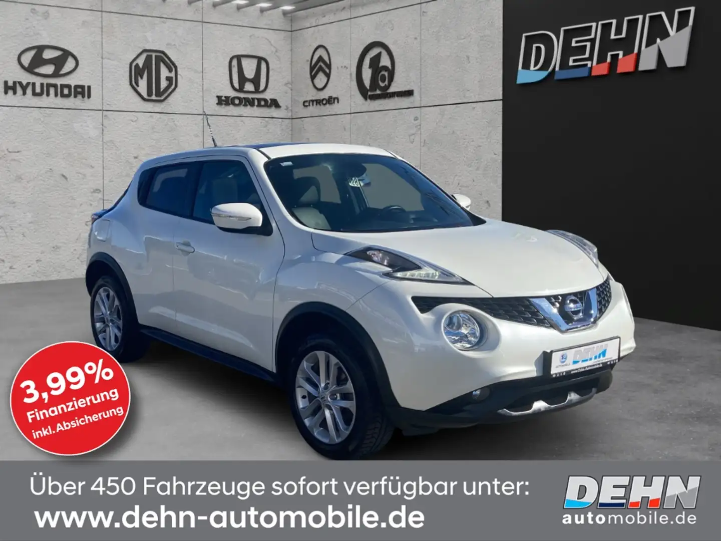 Nissan Juke 1.6 N-Connecta CVT Navi SHZ Leder Pano Kamera Weiß - 1