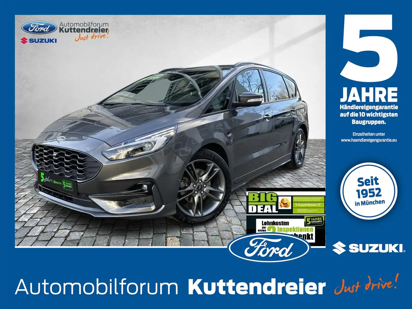 Ford S-Max ST-Line Navi 2xKamera Voll-LED 2xPDC Sitzh. Gris - 1