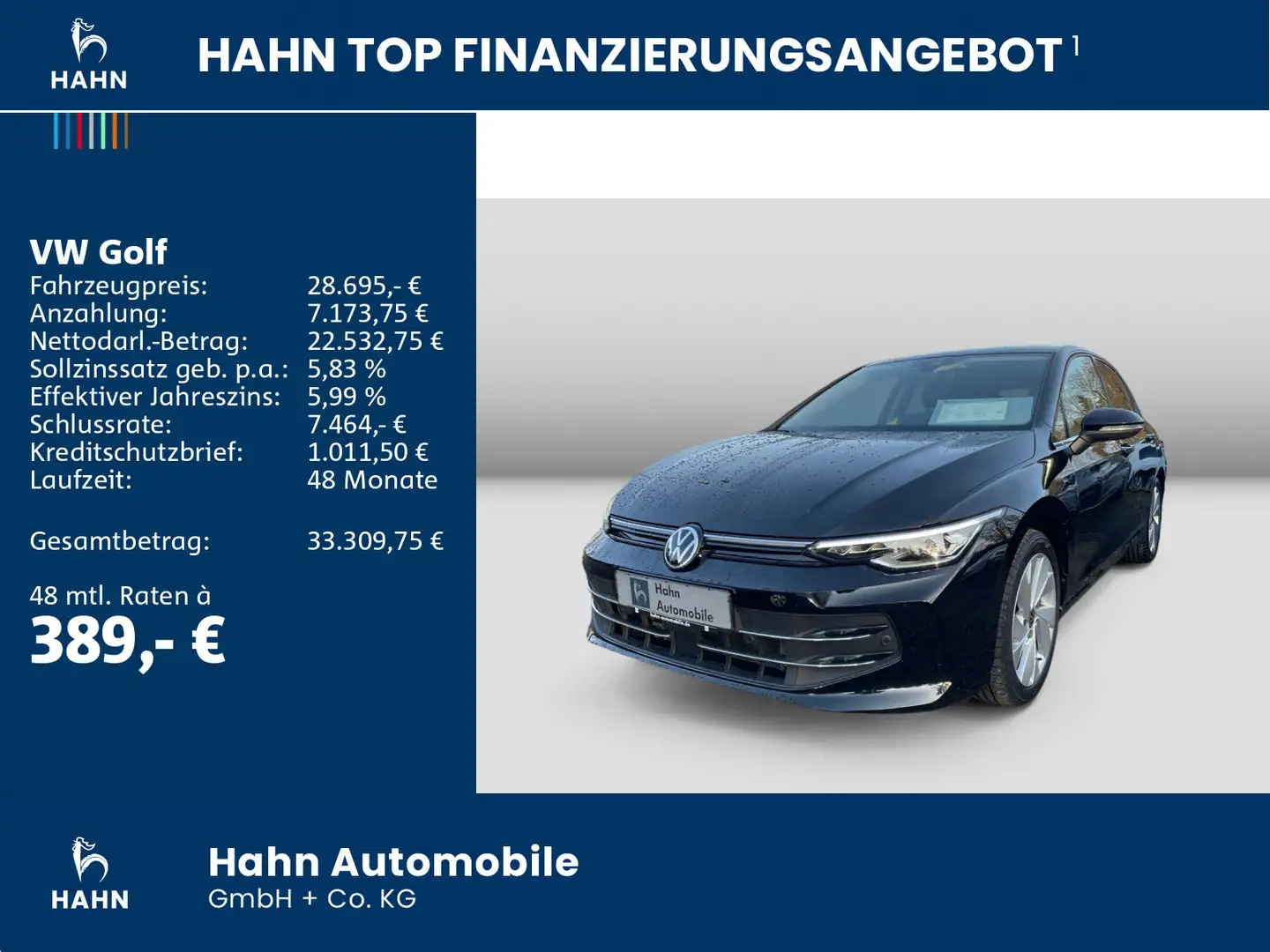 Volkswagen Golf VIII 1.5 eTSI DSG Style LED Navi AHK HuD Schwarz - 2
