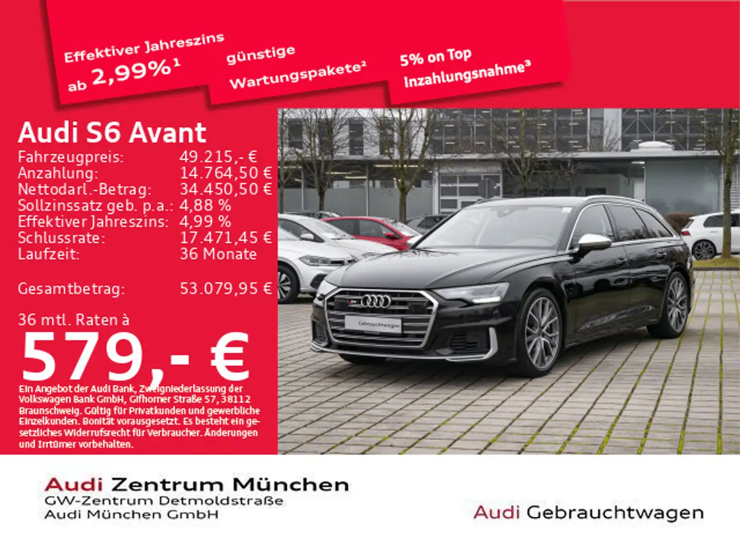 Audi S6 TDI tiptr. ACC/PDC+ Schwarz - 1