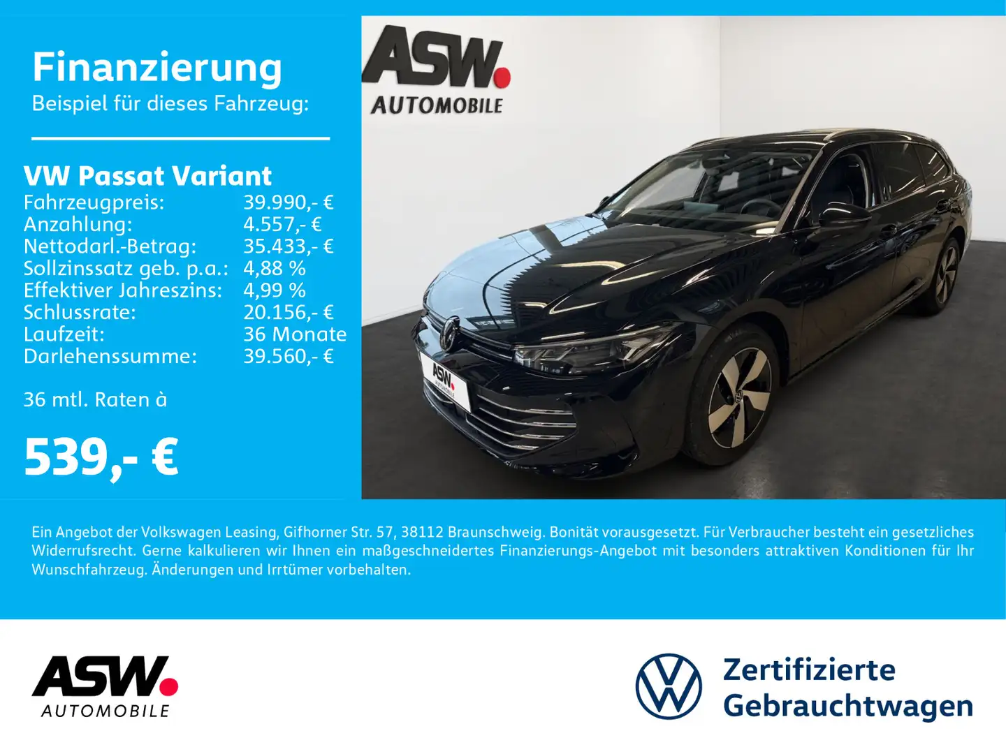 Volkswagen Passat Variant Business 2.0 TDI DSG LED SHZ AHK Schwarz - 1