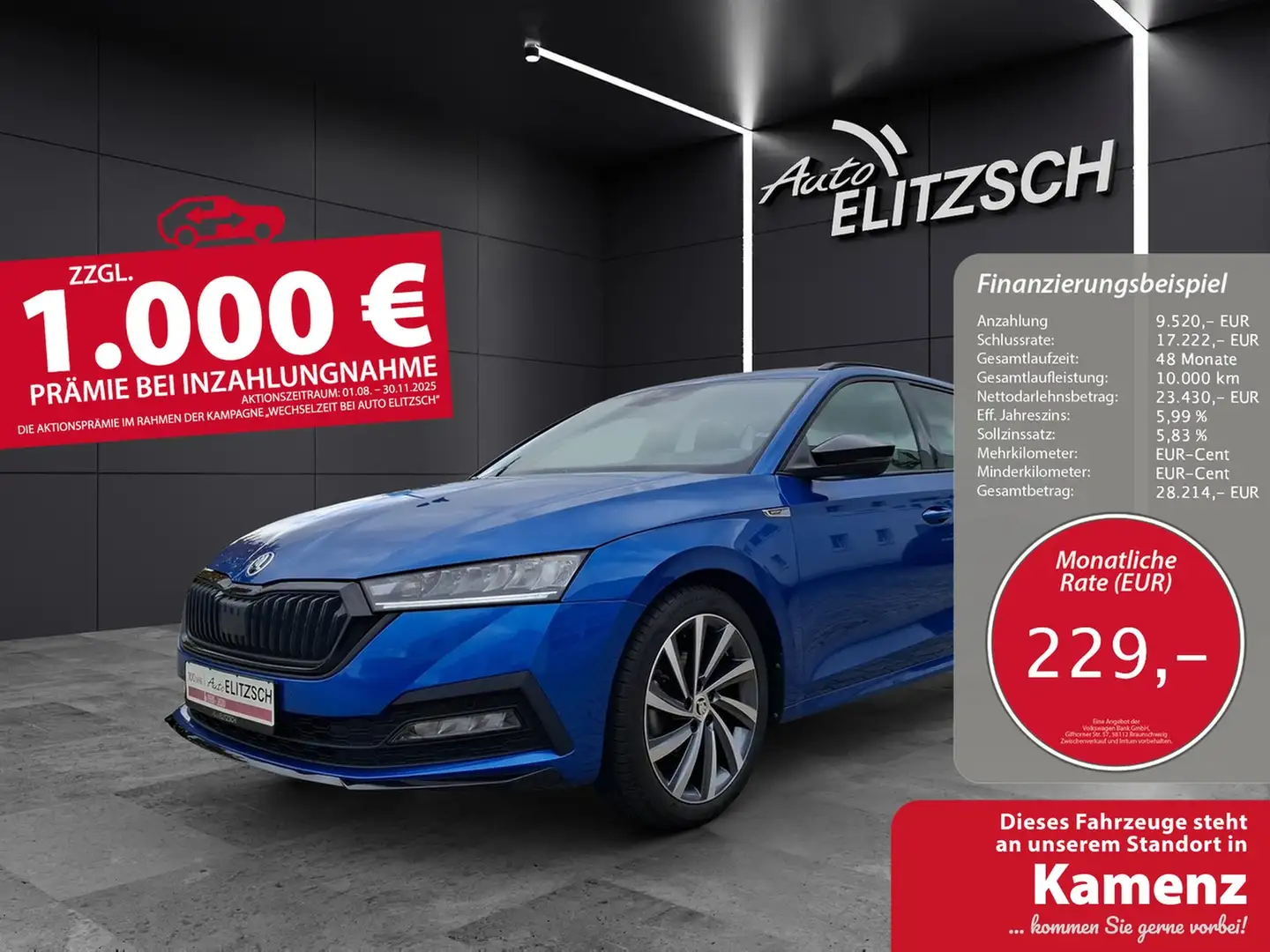 Skoda Octavia Combi TDI Sportline DSG LED Navi HUD ACC PDC SH... Blau - 1