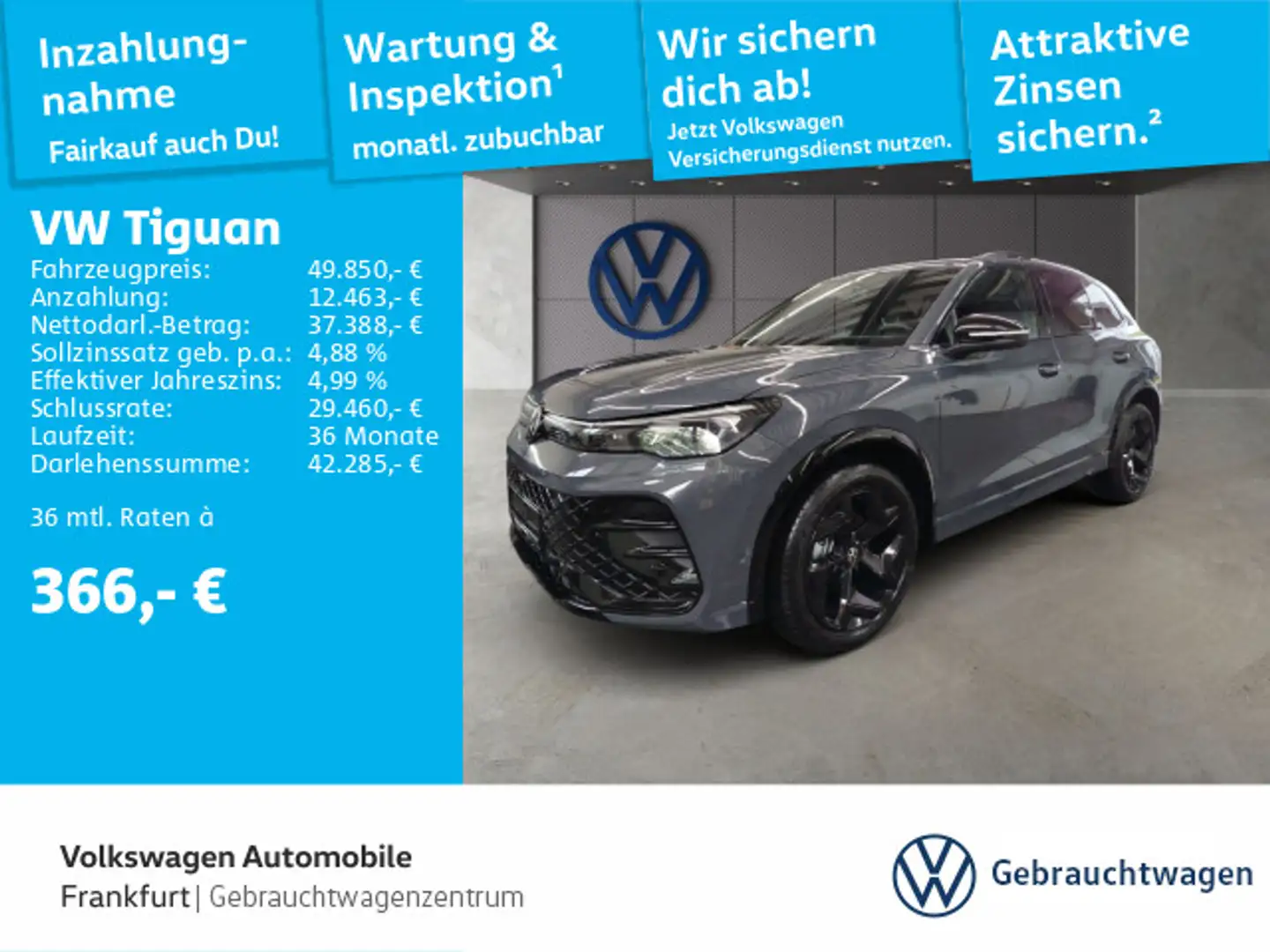 Volkswagen Tiguan 1.5 eTSI DSG R-Line Navi IQ.Light DAB+ Fr Grau - 1
