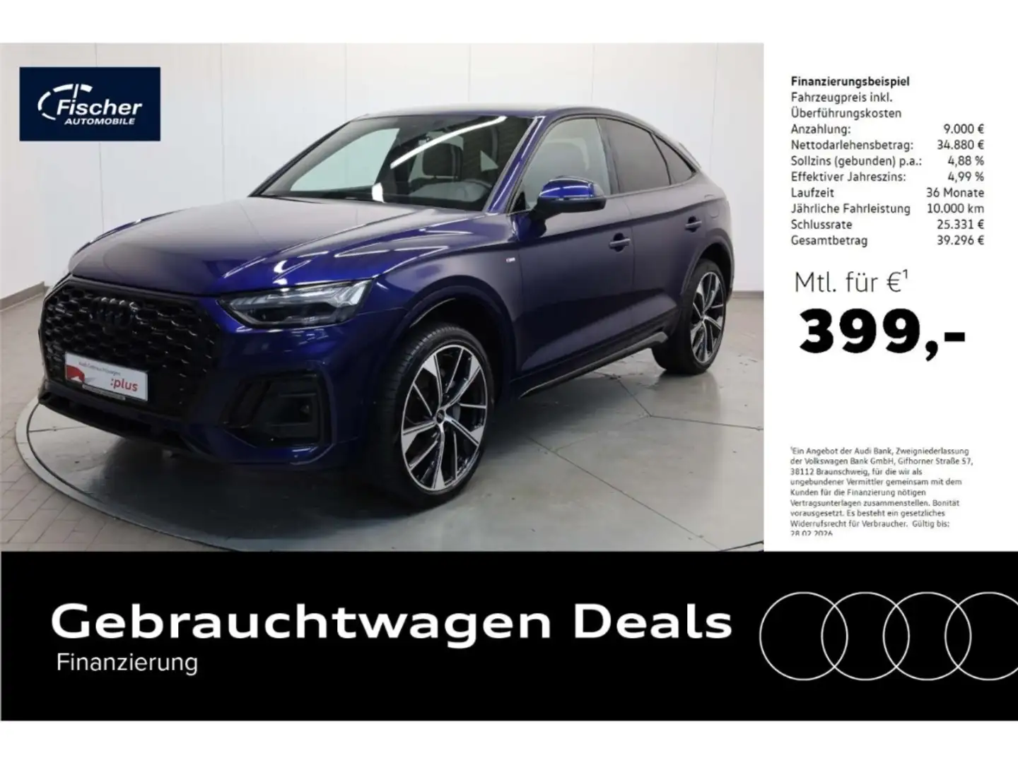 Audi Q5 Sportback 50 TFSI e quattro S line Blau - 1