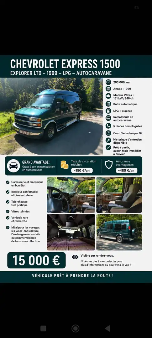 Chevrolet Express Van Grün - 1