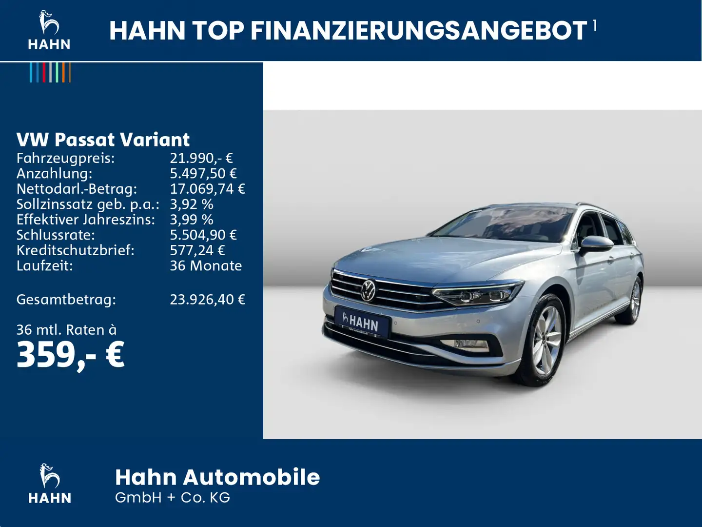 Volkswagen Passat Variant 2.0TDI DSG Business Matrix AHK Argent - 2