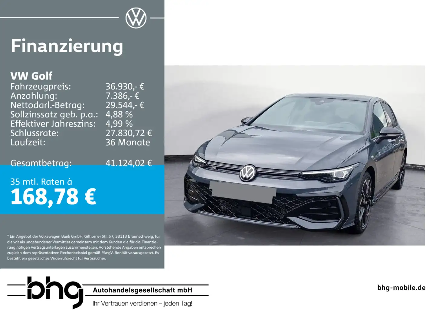 Volkswagen Golf 1.5 eTSI OPF DSG R-Line Grigio - 1