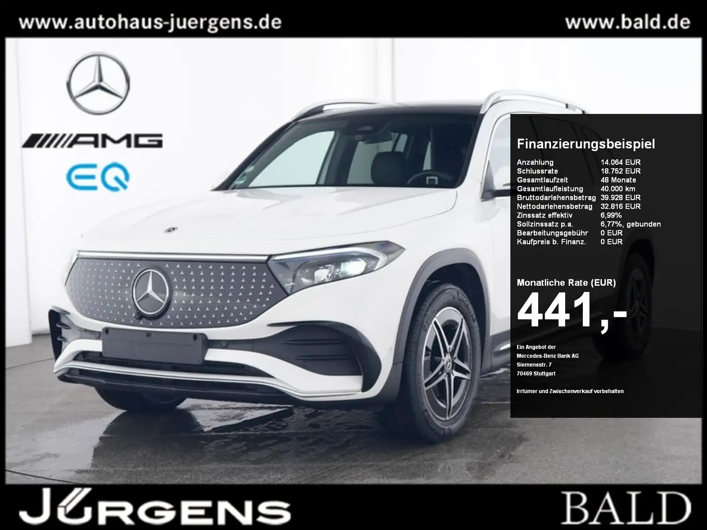 Mercedes-Benz EQB 300 4M AMG-Advanced+/LED/Pano/AHK/360/Easy-P Weiß - 1