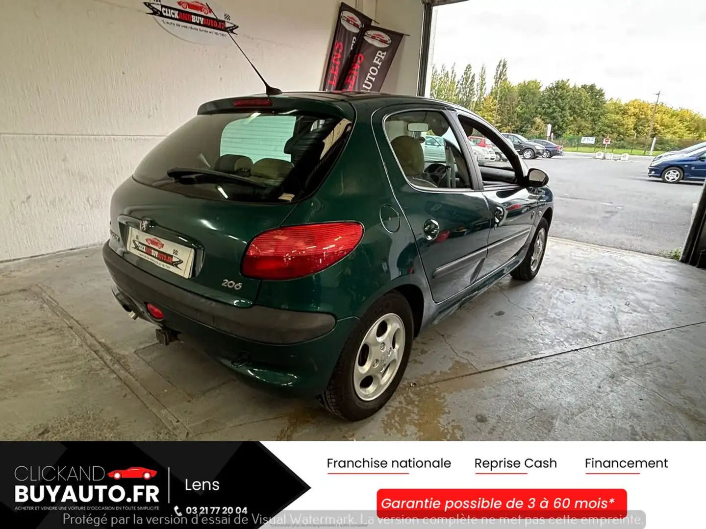 Peugeot 206 1.6 110CV EDITION ROLAND GARROS // BVA / SELLERIE SEMI CUIR / TOIT PANORAMIQUE Vert - 2
