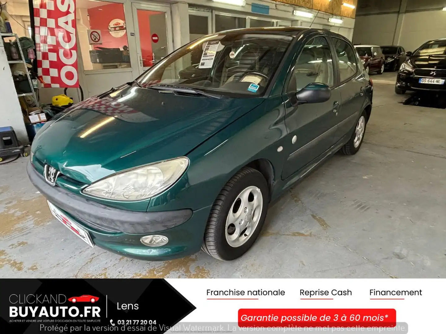 Peugeot 206 1.6 110CHV EDITION ROLAND GARROS // BOITE AUTO / SELLERIE CUIR / TOIT PANO Vert - 1